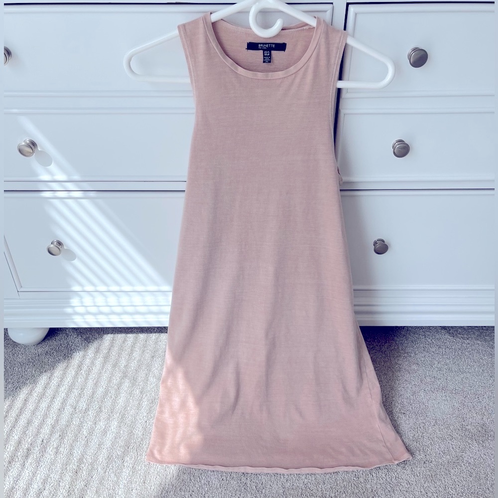 BRUNETTE blush colour short dress with cut out details on the sides XS